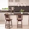 24.5 Inch Counter Height Bar Stool with Rattan Back and 360° Swivel Seat